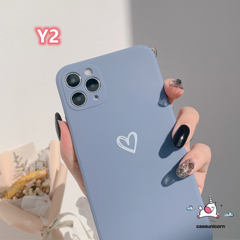Ốp Điện Thoại Tpu Mềm Màu Kẹo Hình Trái Tim Cho Iphone 11 12 Pro Max X Xr Xs Max 6 6s 7 8 Plus Se 2020 Edge 12