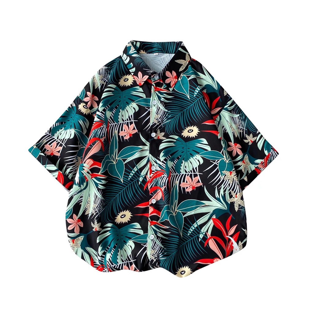 Áo sơ mi tay ngắn dáng rộng phong cách hip hop Hàn Quốc cho nam size m-3xl