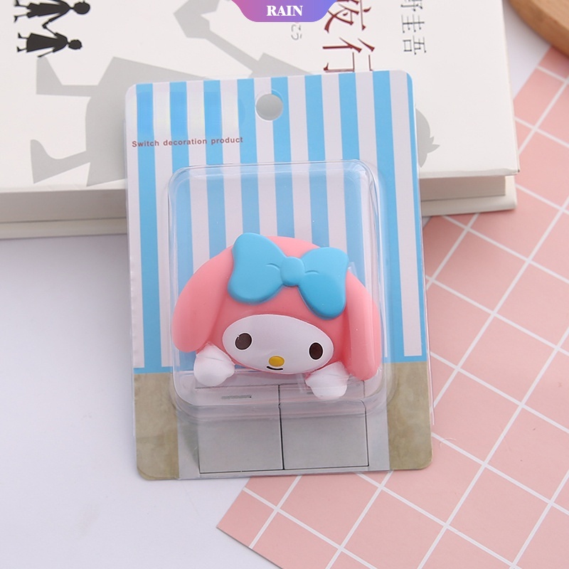SANRIO Miếng Dán Công Tắc Silica Gel Hình Hello Kitty 3D Dễ Thương Trang Trí Nhà Cửa/Phòng Khách/Nhà Bếp
