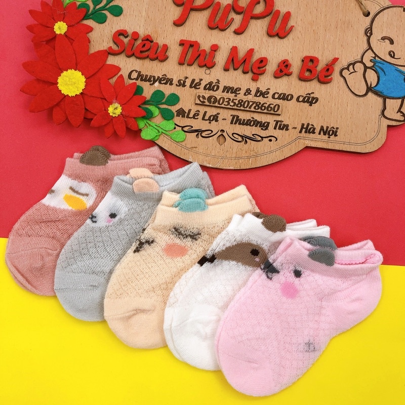Set 5 Đôi Tất Lưới Đi Mùa Hè Cho Bé Từ 0-3 Tuổi