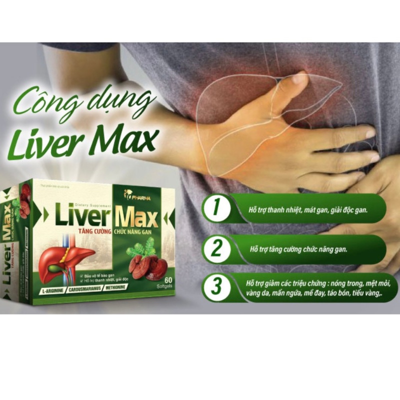 Giải độc gan, mát gan LIVER MAX hộp 60 viên giúp bảo vệ và tăng cường chức năng gan