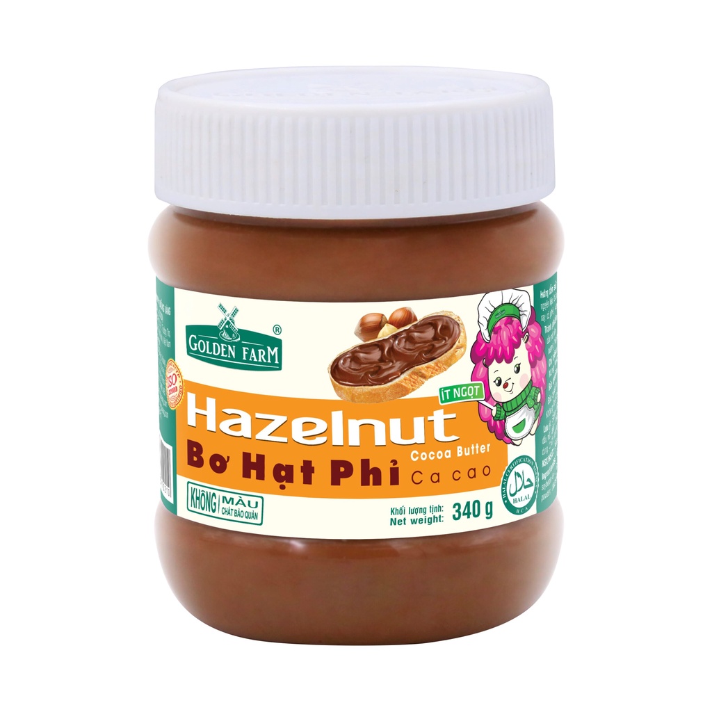 Bơ hạt phỉ Golden Farm hũ 170g/340g
