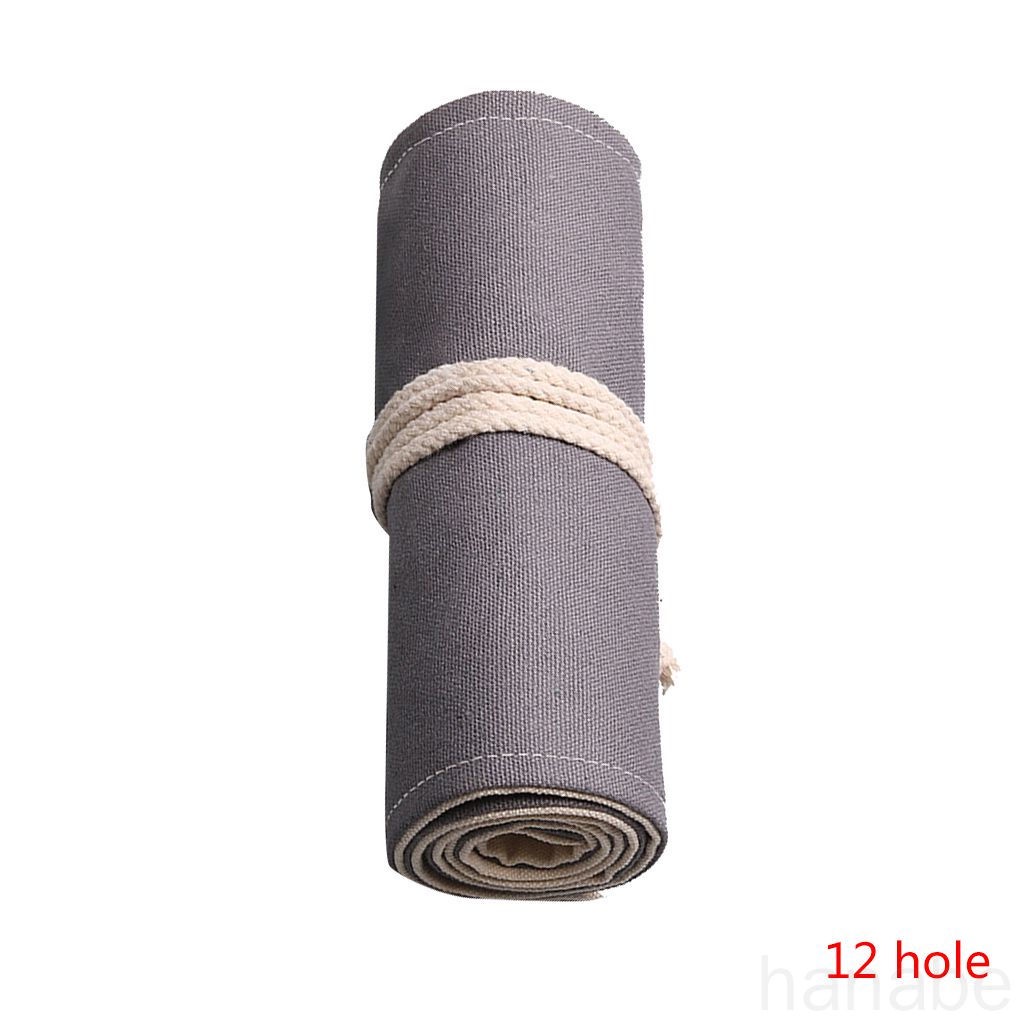 Túi đựng bút dạng cuộn bằng vải canvas 12-72 ngăn tiện dụng