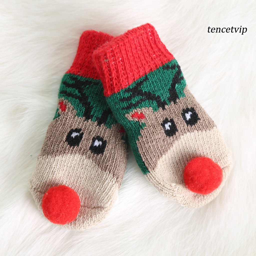 Bộ 4 Vớ Ngắn Co Giãn Tốt Chống Trầy In Họa Tiết Ông Già Noel Giáng Sinh Cho Thú Cưng