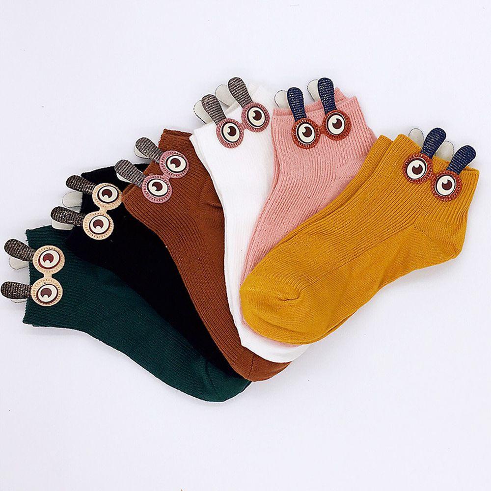Vớ Cotton 26Eddie Mềm Mại Màu Kẹo Ngọt Họa Tiết Tai Thỏ Dễ Thương Cho Nữ