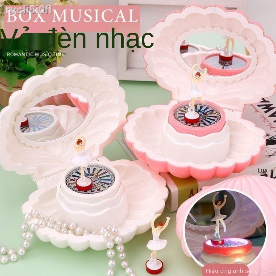 ✷Món quà sinh nhật cô gái vỏ hộp phát sáng âm nhạc Phim hoạt hình tạo nữ diễn viên ballet xoay vòng màu hồng