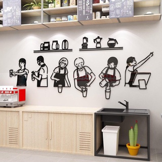 Tranh dán tường mica dán nổi quầy pha chế trang trí quán cafe, trà sữa, quán ăn vặt, trà chanh