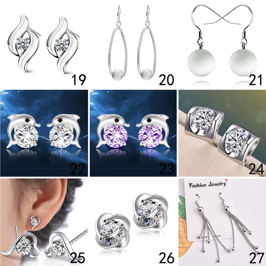 Bông tai mạ bạc 925 phong cách thời trang cho nữ ED003