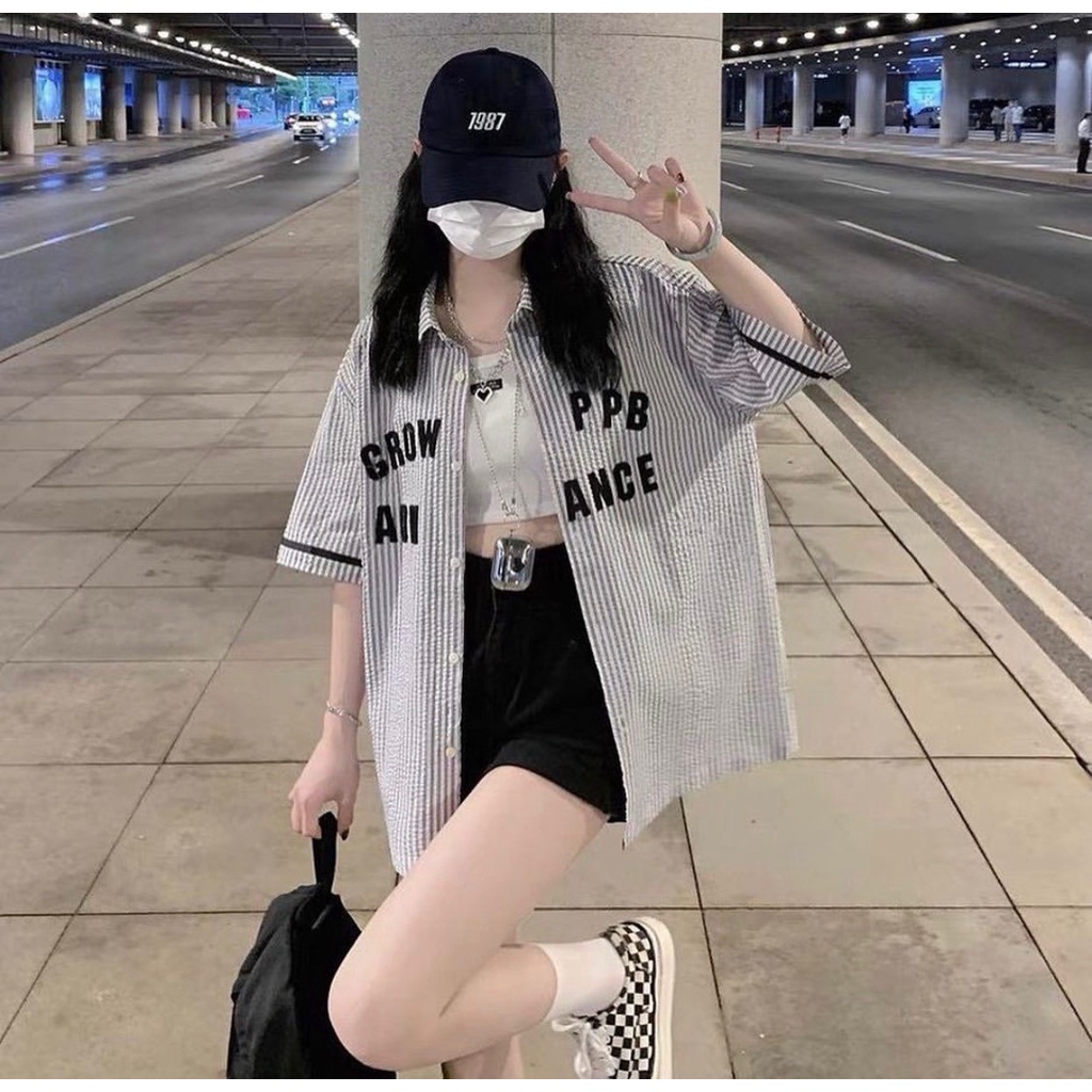 Áo Sơ Mi Tay Lửng ADV Form Rộng Phong Cách Ulzzang - Tuni store