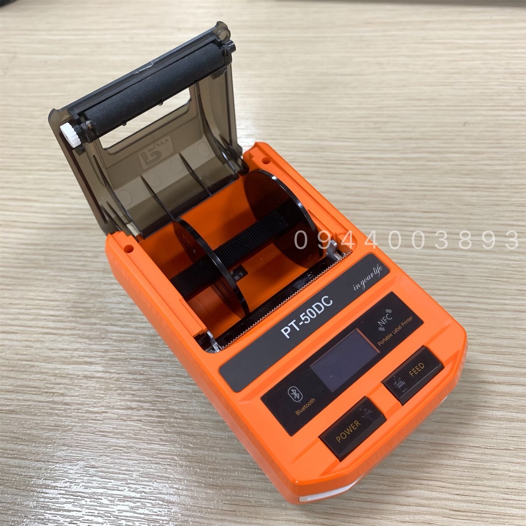 Máy in nhiệt cầm tay PT-50DC + Tặng kèm 1 cuộn giấy in