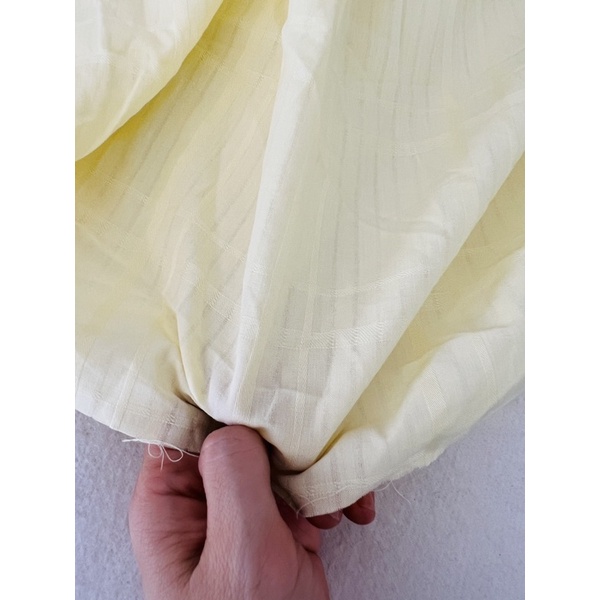 Vải thô cotton màu vàng pastel
