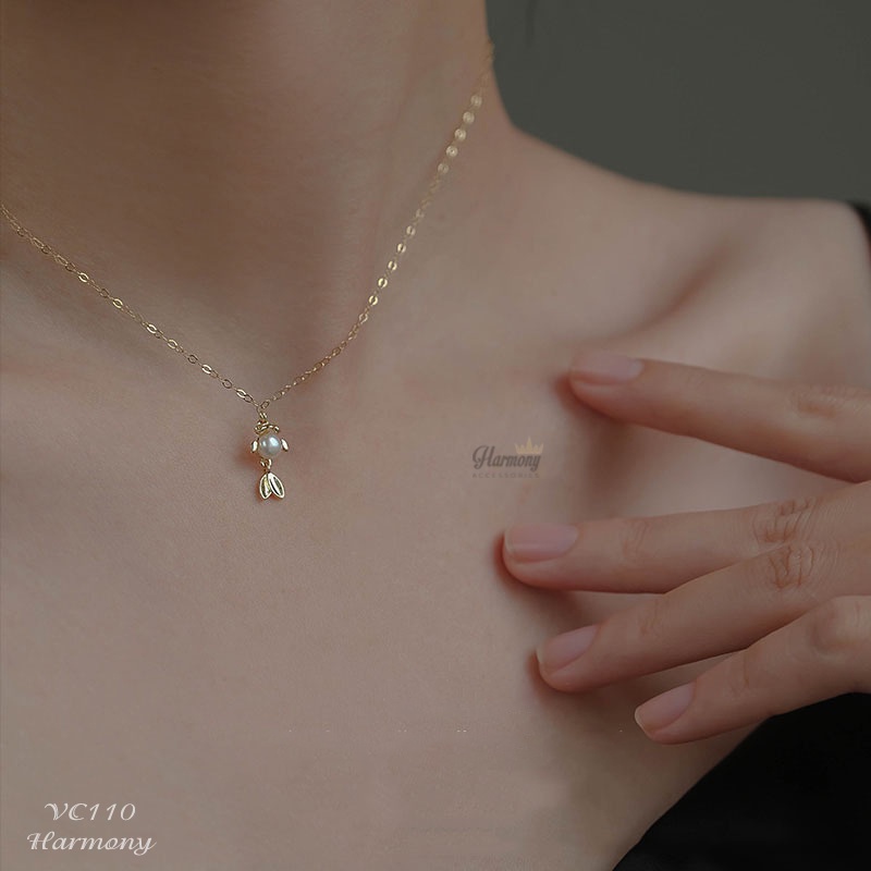 Vòng cổ nữ dây chuyền bạc 925 cao cấp mạ vàng mặt hình cá | HARMONY ACCESSORIES VC110