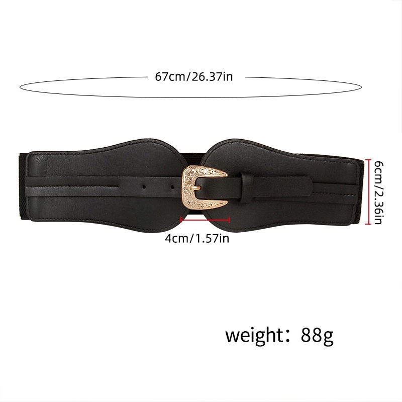 Thắt Lưng Da PU Khóa Vuông Màu Vàng Thời Trang Cho Nữ