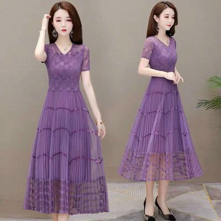 ĐẦM REN DẬP LY TAY NGẮN