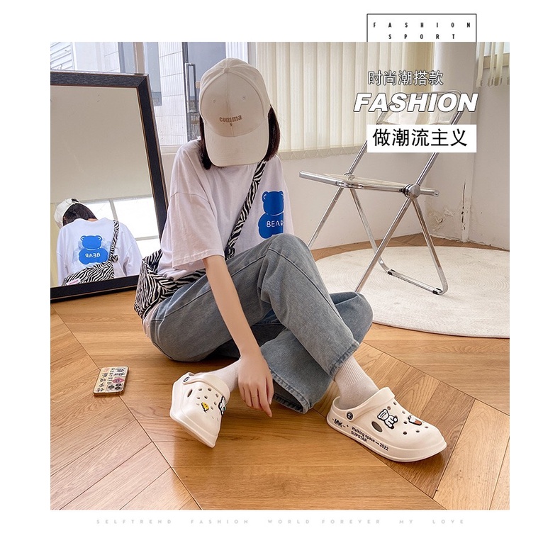 Dép sục cross siêu nhẹ chống trơn trượt,đi mưa không ngấm nước,đi biển tặng kèm sticker