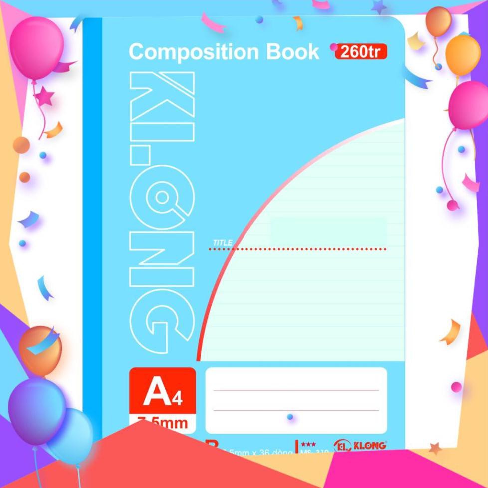 Sổ may KLONG A4 120- 500trang 58/88 Compostion Book