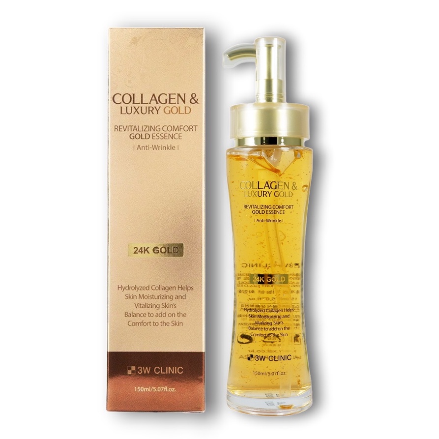 Tinh chất 3w Clinic dưỡng trắng da, chống lão hóa Collagen &amp; Luxury Gold 150ml NPP Shoptido