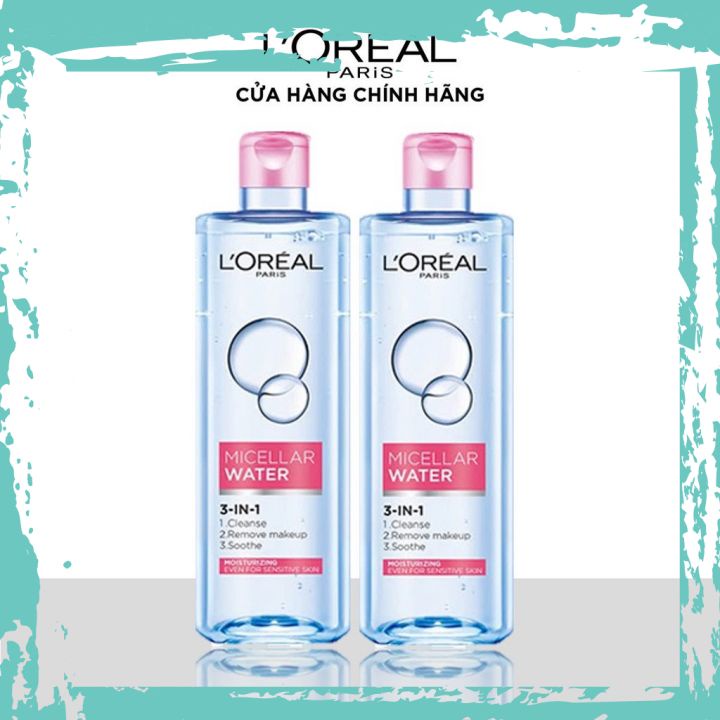 Nước Tẩy Trang   Loreal Tươi Mát 400ml có 3 màu -hồng -xanh lợt-xanh đậm - giúp bạn tẩy sạch lới bụi bẩn -và lớp trang