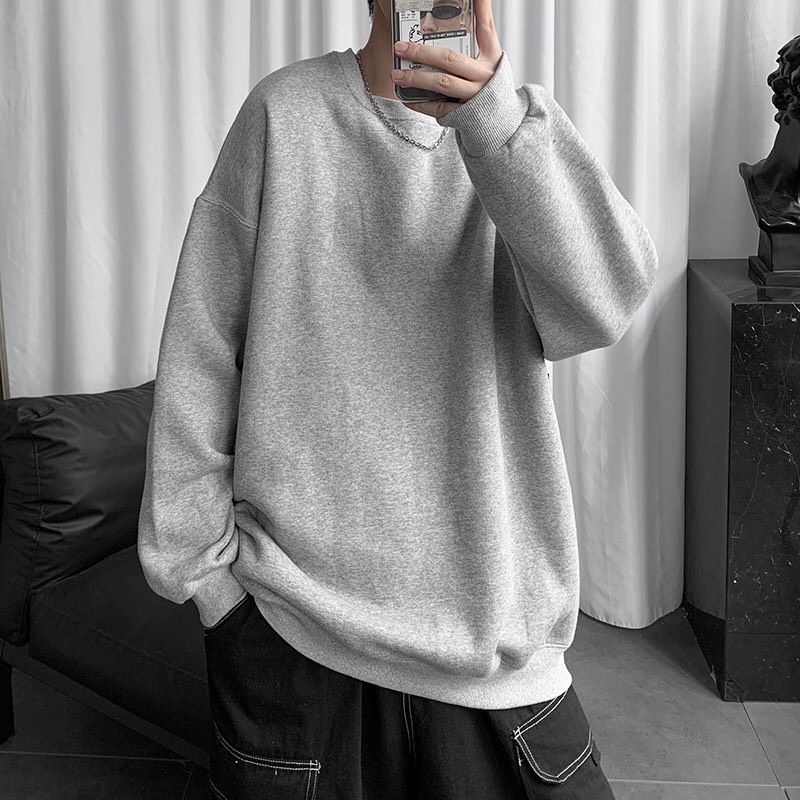 Sweater 💚𝗙𝗥𝗘𝗘𝗦𝗛𝗜𝗣💚áo thun nam tay dài dày trơn freesize form dáng rộng unisex nỉ bông dày dặn ấm áp mùa đôngq