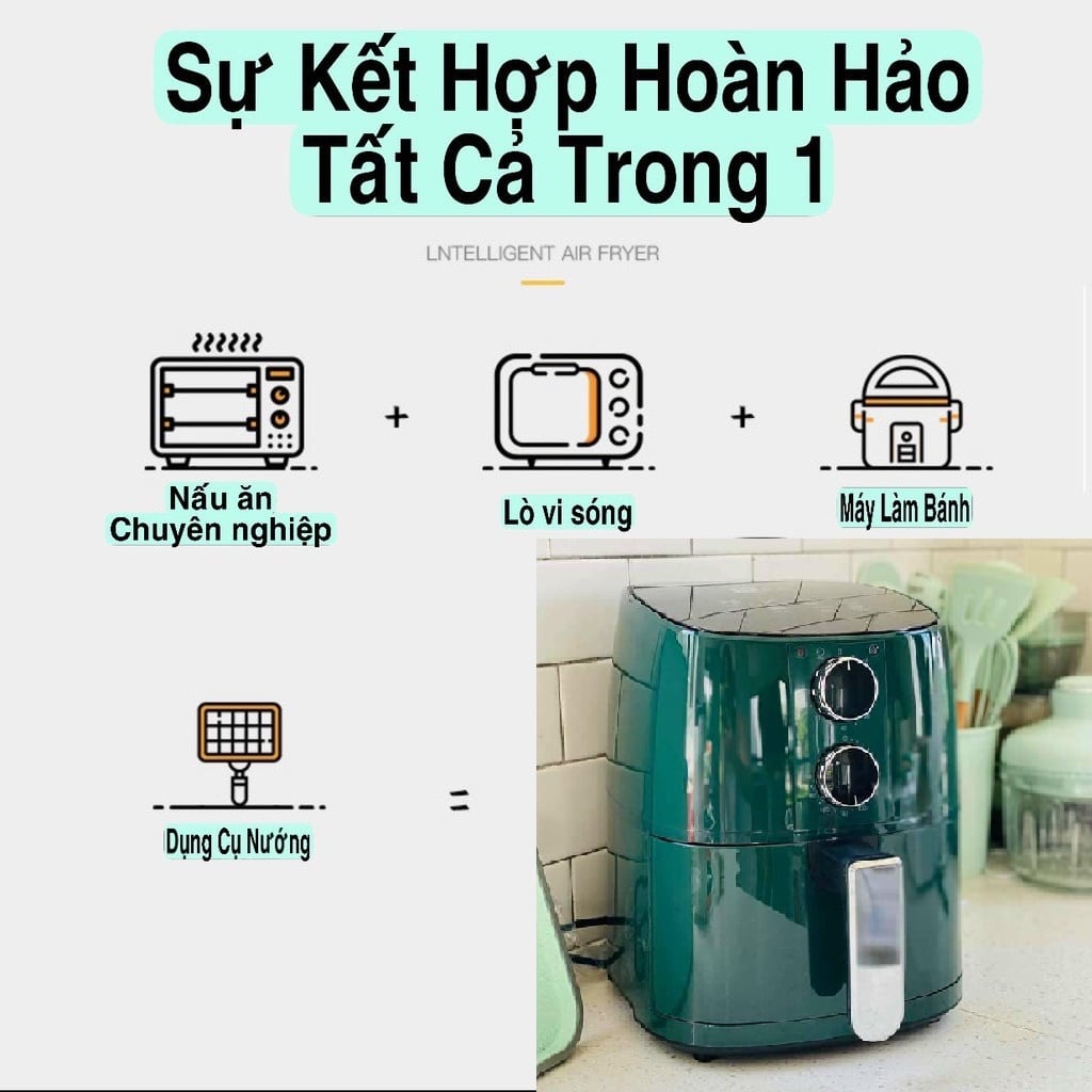 Nồi chiên không dầu Camel 6L thương hiệu Camel có thể nướng nguyên con ga phù hợp với gia đình từ 2 đến 6 người