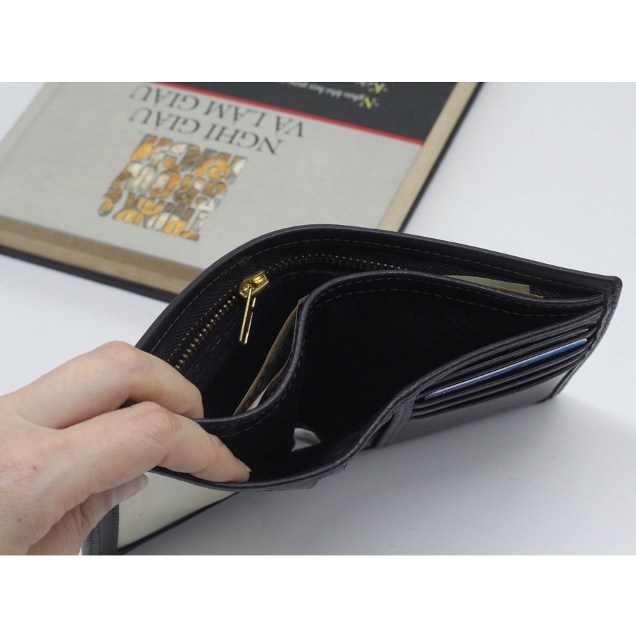 Bóp Nam Da Thật Cao Cấp, Ví Nam Da Bò Trơn - Kiểu Đứng,  Sản Phẩm Được Bảo Hành 12 Tháng VD01