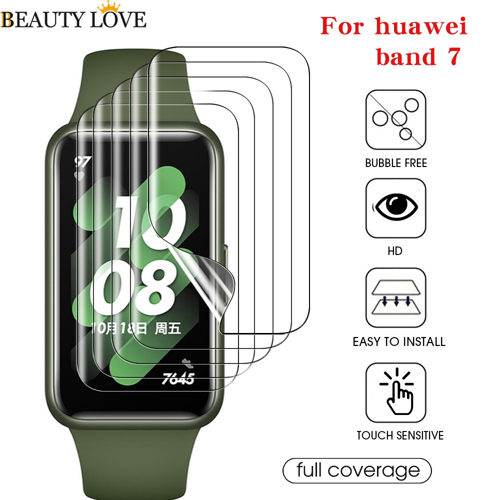 1 Miếng Dán Màn Hình HD Viền Cong 3D Bằng Hydrogel TPU Dẻo Chống Trầy Cho Huawei Band 7
