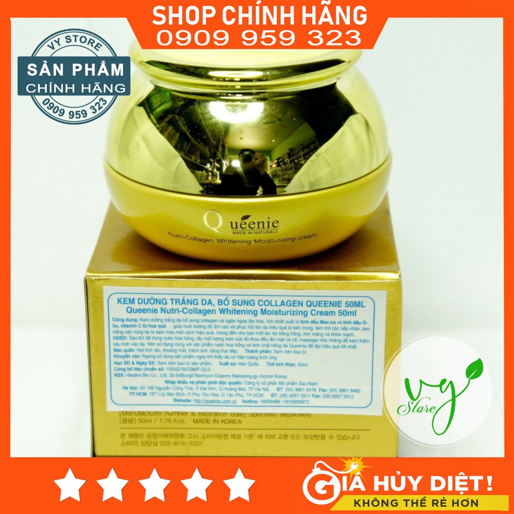 Kem dưỡng trắng da, bổ sung Collagen Queenie - QUEENIE NUTRI COLLAGEN WHITENING MOISTURIZING