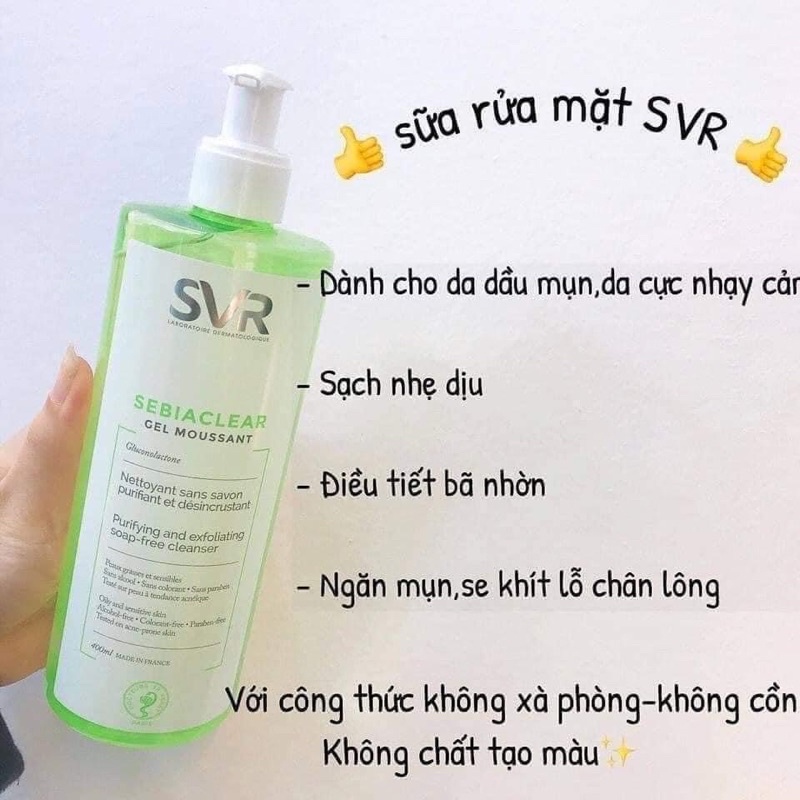 SỮA RỬA MẶT SVR SEBIACLEAR GEL MOUSSANT