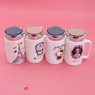 Cốc Sứ Có Nắp Giữ Nhiệt | Ly Sứ Nắp Gương Cao Cấp Siêu đẹp Tiện Lợi