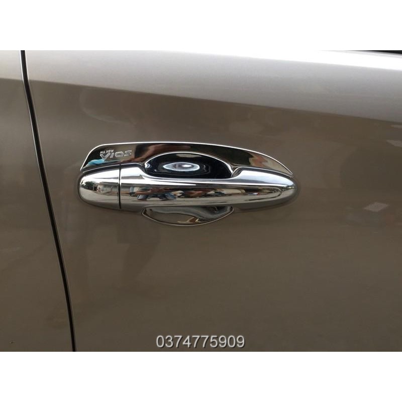 Ốp tay - hõm cửa Vios 2006 - 2019, mạ crom sang trọng