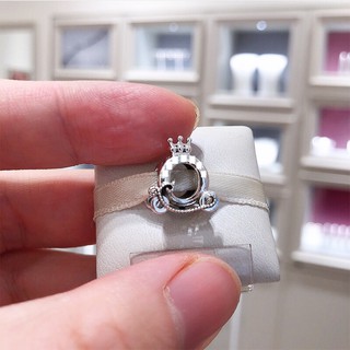 Charm xe bí chữ O vương miện màu bạc - Bạc Thái s925 chuẩn