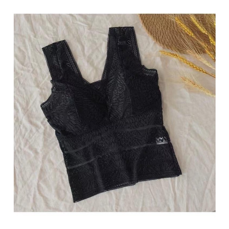 Áo lót nữ bra ren kèm đệm dáng dài nâng ngực tao khe mặc trong vest hàng Quảng Châu cao cấp