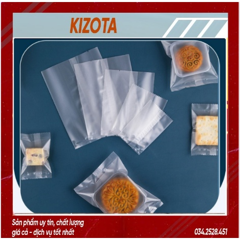 Set 100 túi bánh kẹo trắng mờ, bao bì đựng bánh kẹo, trà hoa - nhiều kích thước-kizota