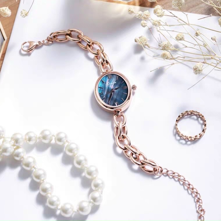 Đồng hồ Nữ KIMIO 6433 Hình dạng bầu dục ,dây thép không gỉ chống nước chất lượng tuyệt vời