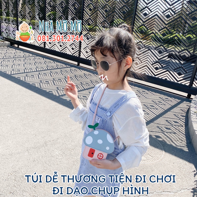 Túi đeo chéo hình cây nấm cho bé - túi đựng lì xì siêu dễ thương cho bé Nhà Mỡ
