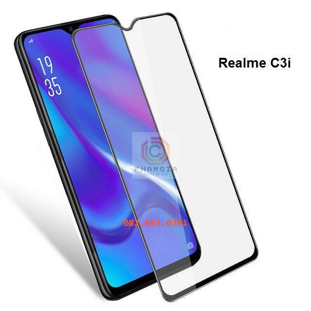 Kính cường lực Realme C3i full màn hình, không chấm liti