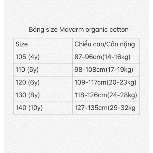 Quần cotton giấy Mavarm xuất Hàn size 140. HA0958