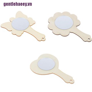 gentlehaeey♥1Pcs Handmade Creative DIY White Wood Mold Mirror Painting Handmade Craft Toysgentlehaeey♥