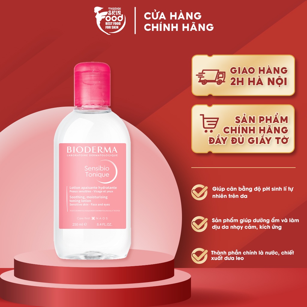 Nước Hoa Hồng Cho Da Nhạy Cảm Bioderma Sensibio Tonique 250ml
