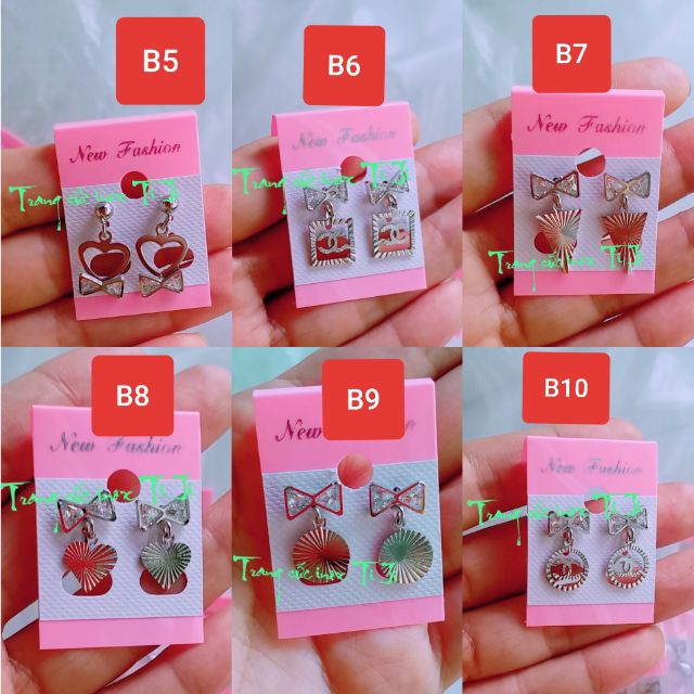 Bông tai inox nữ không đen, không gỉ sét, không dị ứng