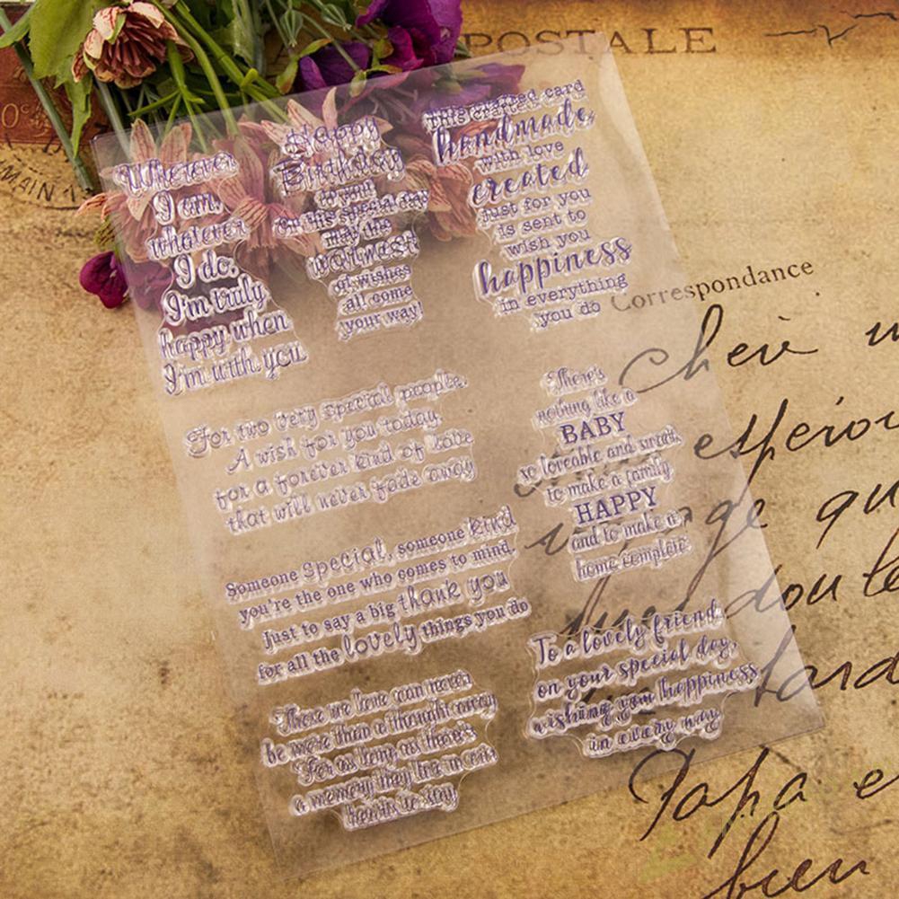 AN DIY Transparent Stamp Silicone Handmade Thanks Theme Photo Card Album Seals