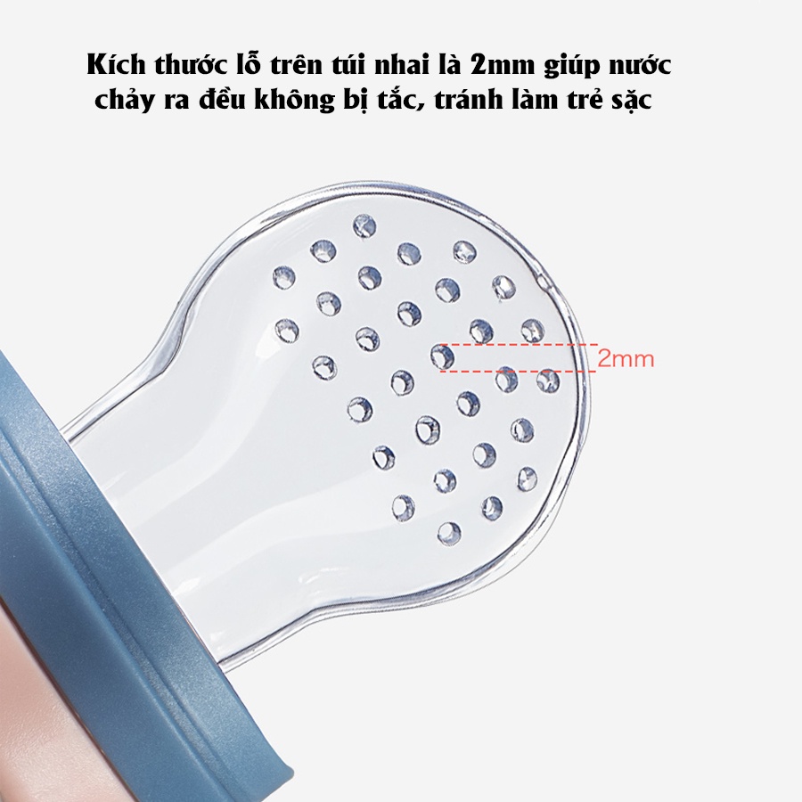 Túi nhai hoa quả ăn dặm silicon AAG2004007 chống hóc an toàn tiện lợi cho bé