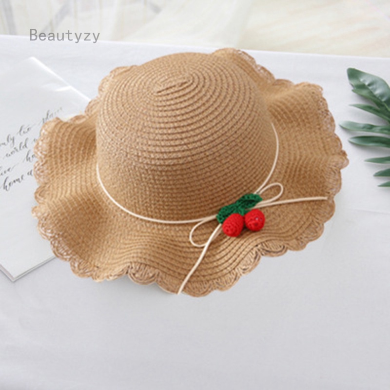 Mũ/ Túi đeo chéo đan rơm trang trí quả cherry xinh xắn dành cho bé gái 2-8 tuổi