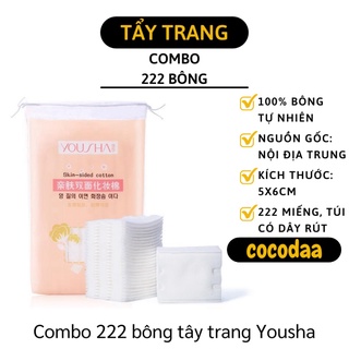 Bông Tẩy Trang - Bịch 222 Bông Tẩy Trang Yousha  Có Dây Rút Buộc Miệng Túi 6972 [FREESHIP]