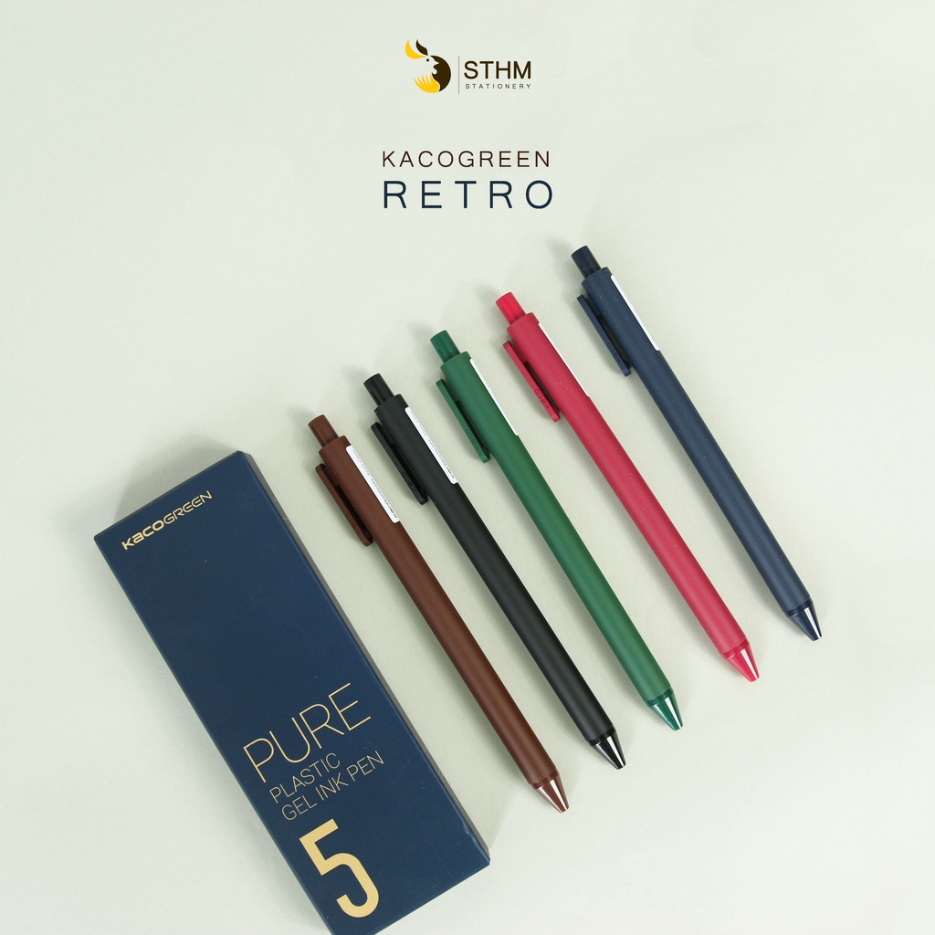 [Mã LIFEB04ALL giảm 10% tối đa 15K đơn 0Đ] Bút gel cao cấp KACO RETRO - chính hãng KACOGREEN - STHM stationery