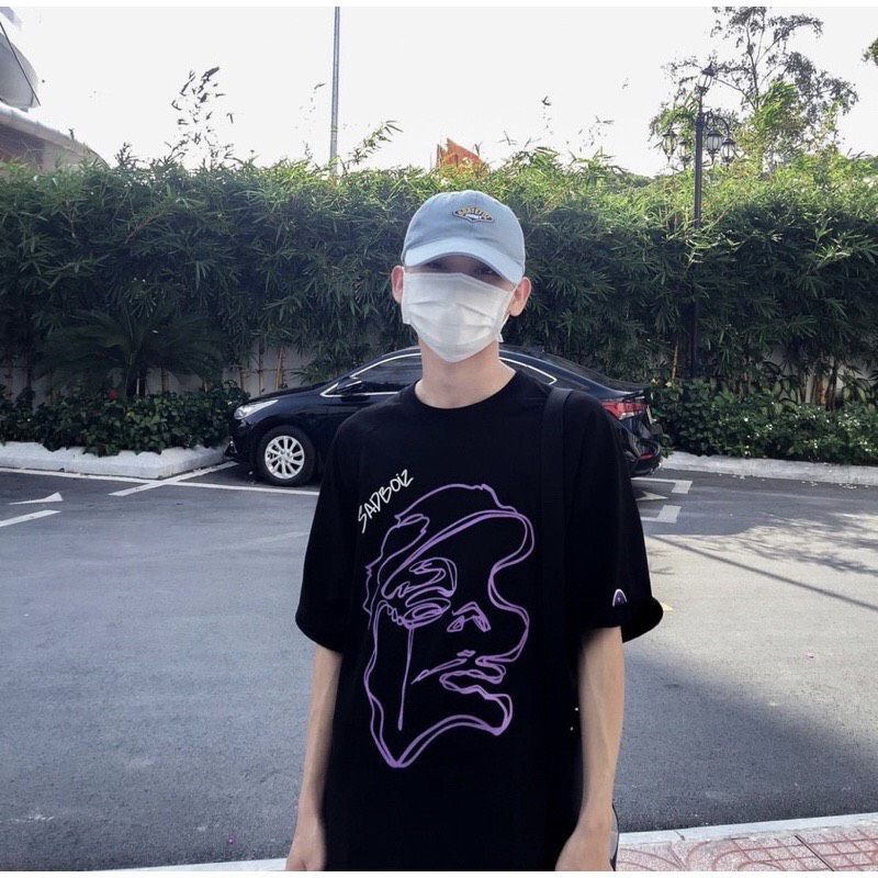 Áo Phông Sadboi Unisex , Áo Phông Form Thụng Tay Lỡ Nam Nữ, Chất Cotton Mềm Mịn In Hình 2 Mặt Siêu Hot