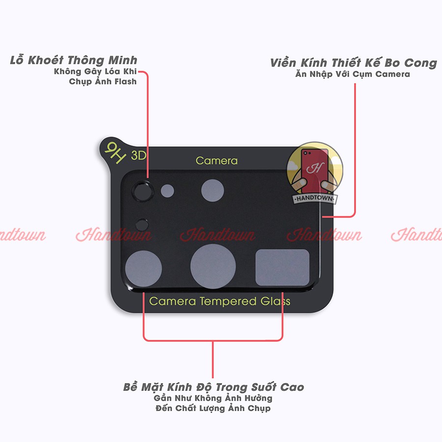 Kính Cường Lực Camera Samsung Note 20 Ultra S22 Ultra ZFlip3 Z Flip 3 S10 Lite/Note10 Lite/ S20+/A21s M21 M30s Handtown