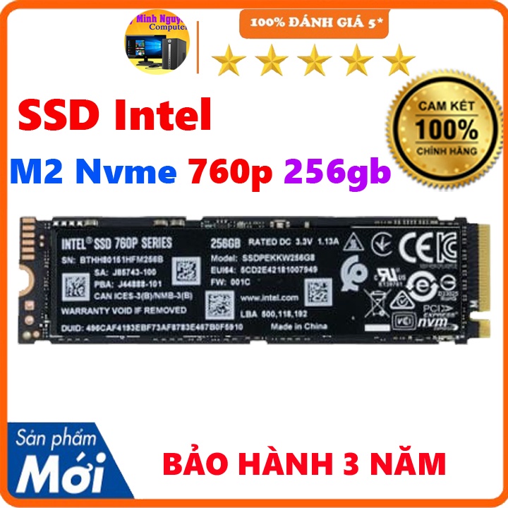 SSD Intel 760P M2 NVMe 256GB (không box)