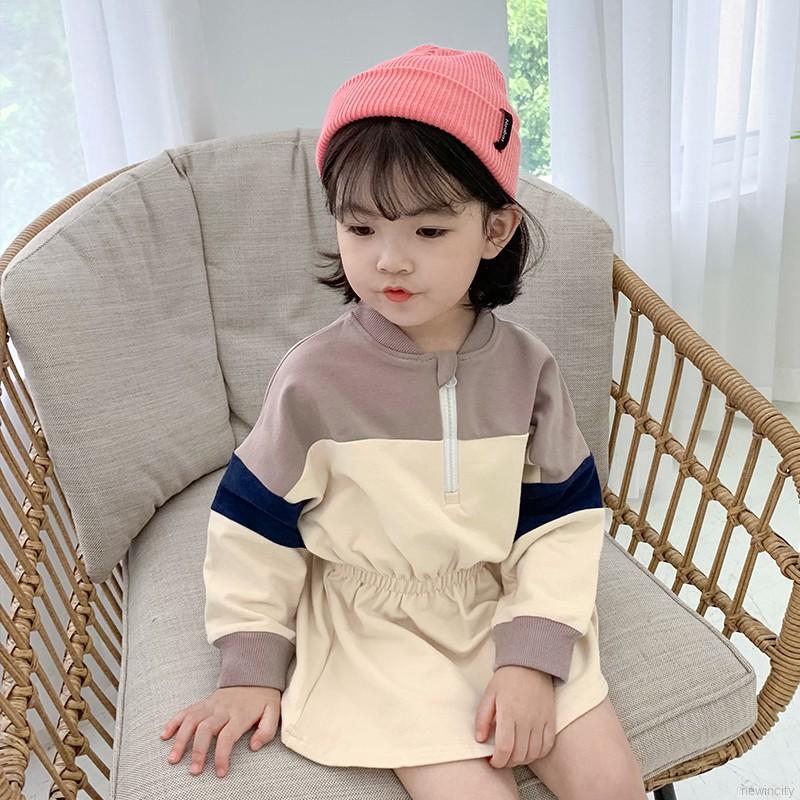 Đầm tay dài phong cách Hàn Quốc cho bé gái