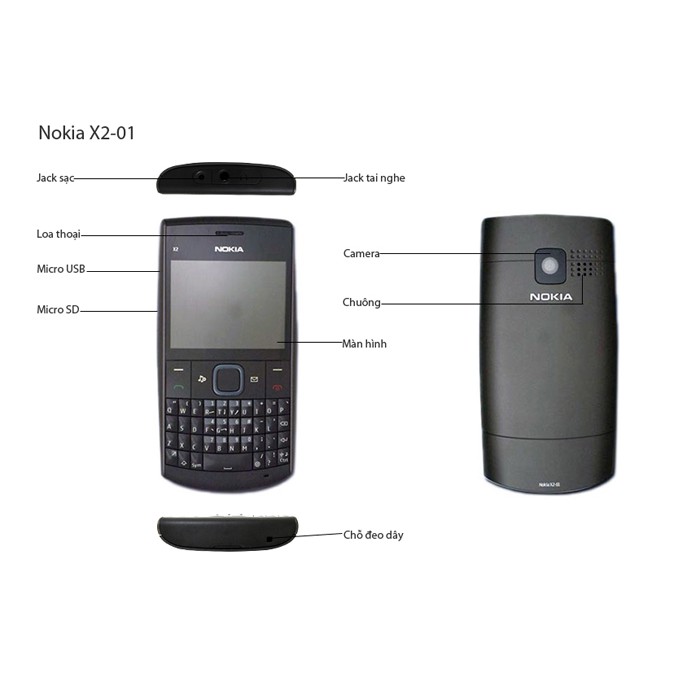 Điện Thoại Cổ NOKIA x2-01 Chính Hãng Đầy Đủ Phụ Kiện